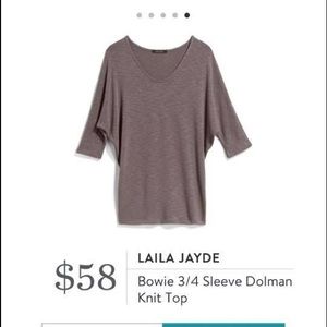 Laila Jayde Bowie 3/4 Sleeve Dolman Knit Top